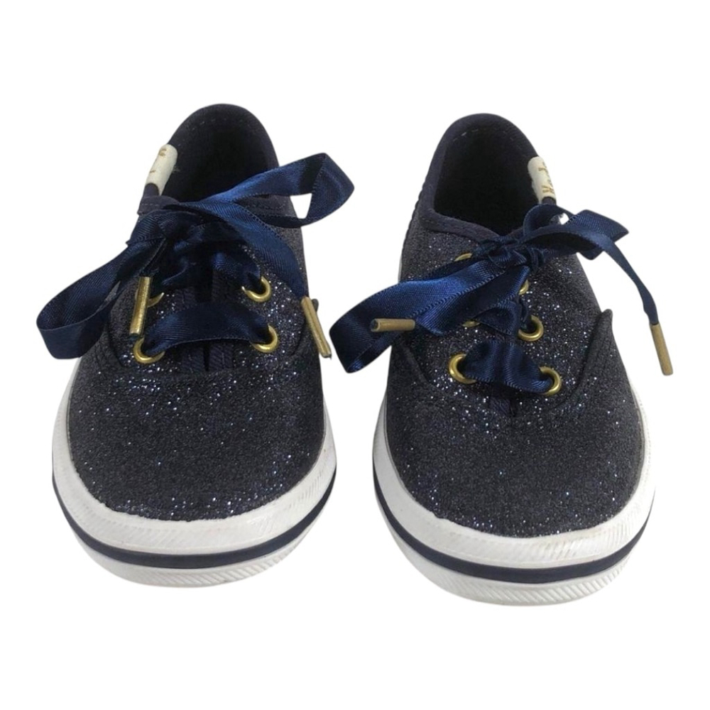 Little Girls Keds X Kate Spade Champion Glitter Sneakers Size 6Month Blue - Picture 2 of 8